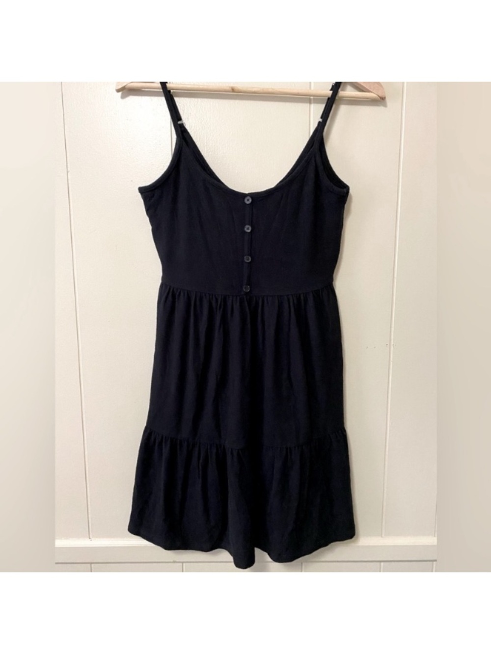 wild fable Black Tiered Spaghetti Strap Mini Dress
